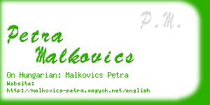 petra malkovics business card